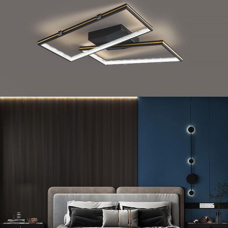 Rectángulo Semi Flush Mount Lighture Acrílico Simplicidad moderna Flush Montaje de montaje para sala de estar