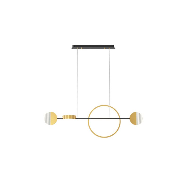 Circle Metal Island Pendant Light Contemporary Gold LED Ceiling Light for Dining Room
