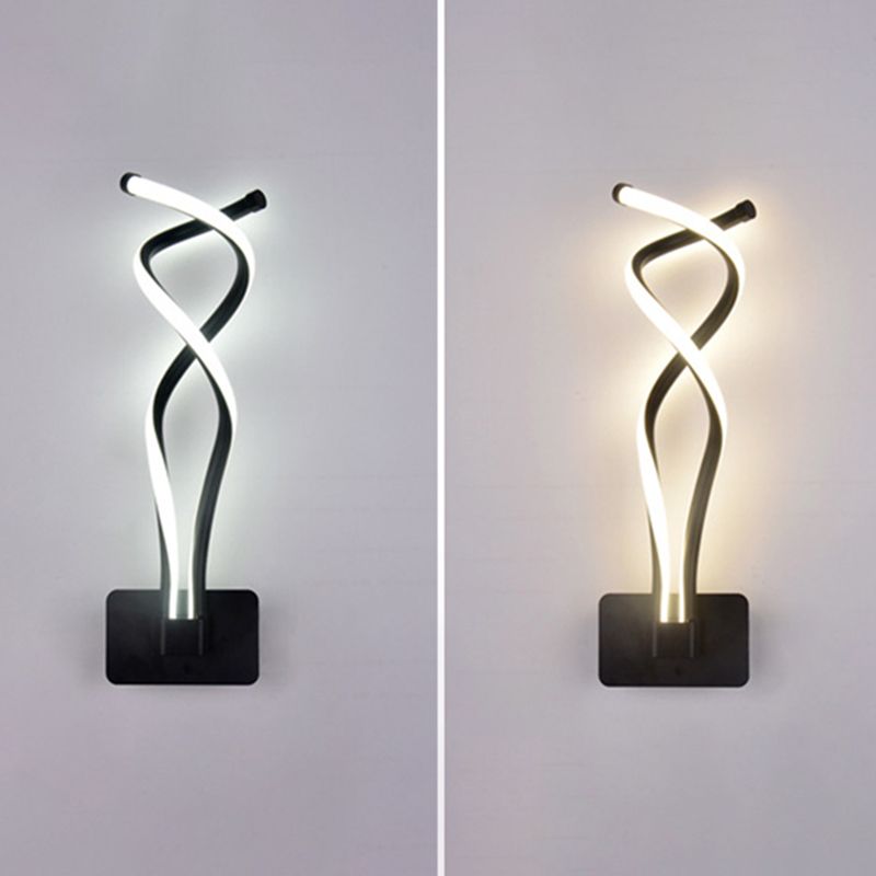Twist Sconce Light Fixture Modern Minimalist Style Plastic Sconces for Living Room