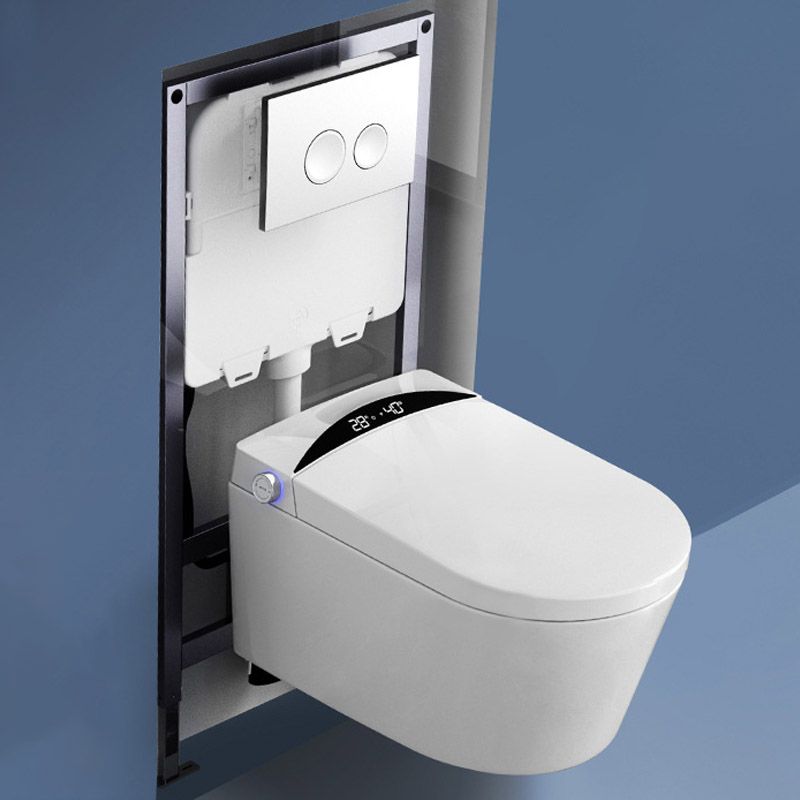 Contemporary 1-Piece Toilet Bowl In-Wall Urine Toilet with Slow Close Seat for Washroom