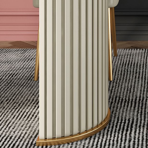 Mesa de comedor de lujo de doble pedestal oval