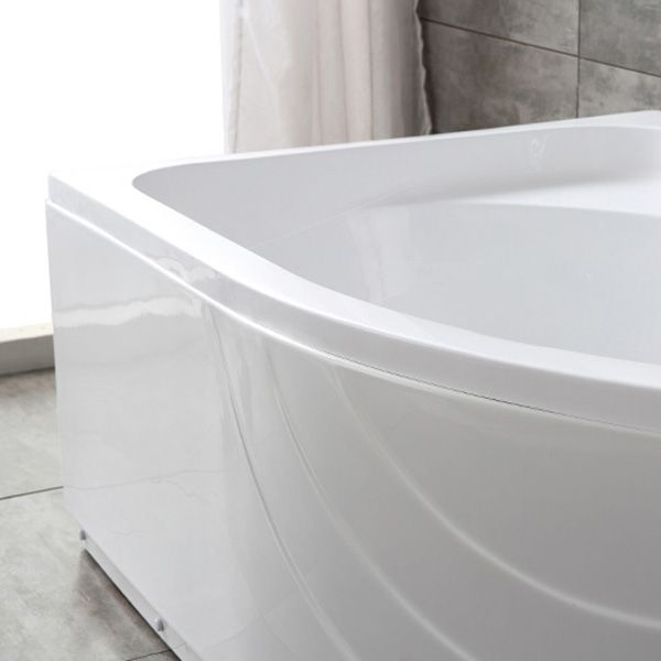 Modern White Corner Bath Acrylic Center-Back Soaking Bathtub
