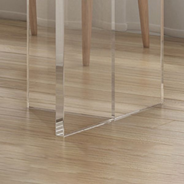 Rectangle Double Pedestal Dining Table Modern Wood Table for Dining Room