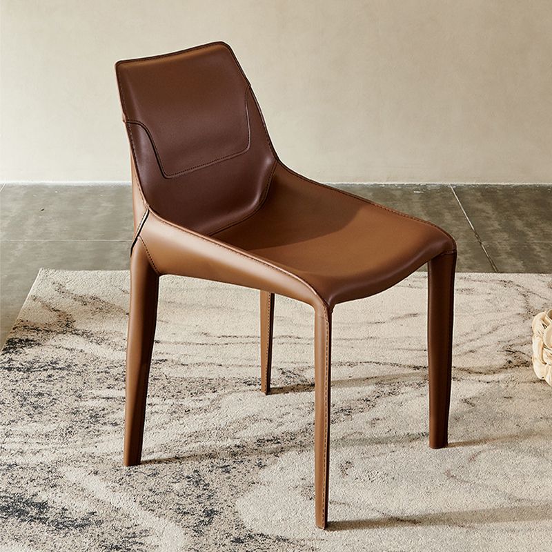 Contemporary Faux Leather Dining Chairs Indoor-Outdoor Parsons Chair