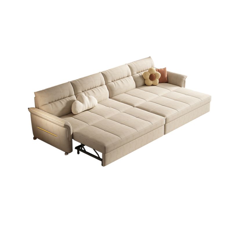 Glam White Futon and Mattress Flared Arms Folding Futon Frame