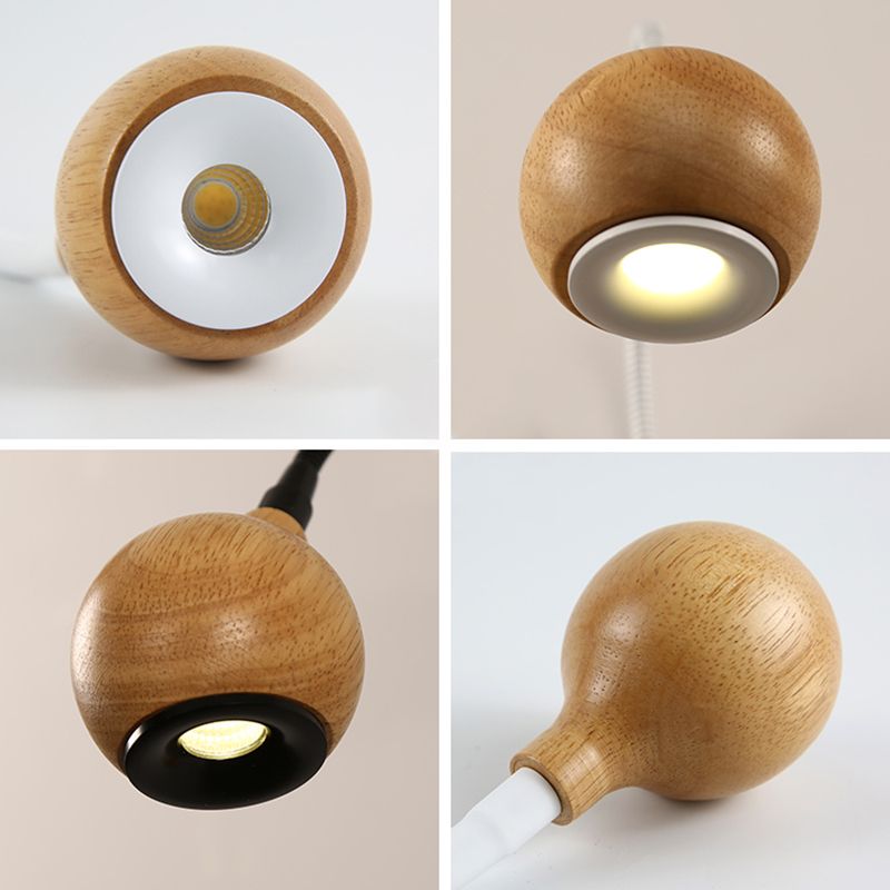 Holz moderne 1-Licht-Wandleuchte bewaffnetes Lesung Lampe für Schlafzimmer