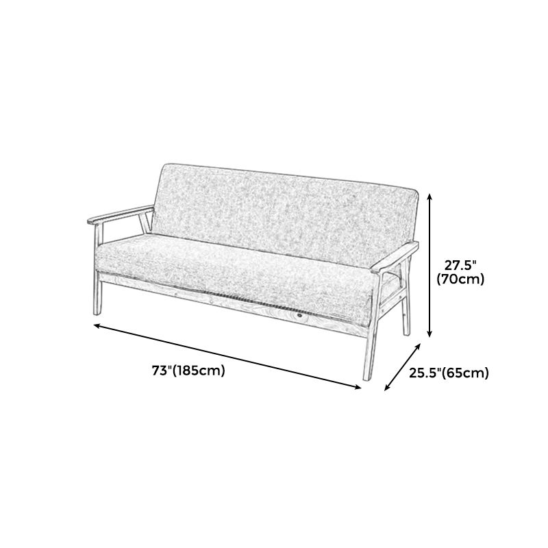 Brown Modern Biscuit Back Genuine Leather Standard Sofa 27.56"High Square Arm Sofa