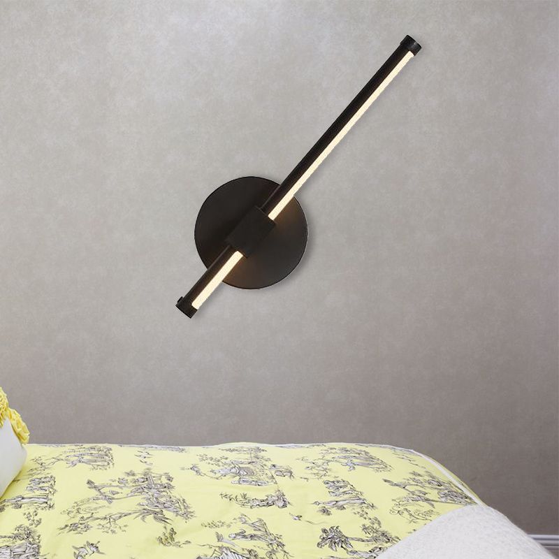 Acrylic Wall Sconce Bar Simple LED Black/White Wall Mounted Lamp with Rotatable Design in Warm/White Light