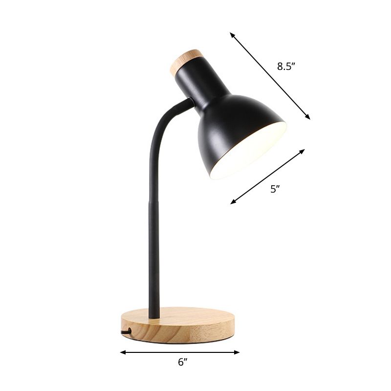 Touch Shape Dormitory Desk Light Metal 1 Head Nordic Reading Light with Plug In Cord