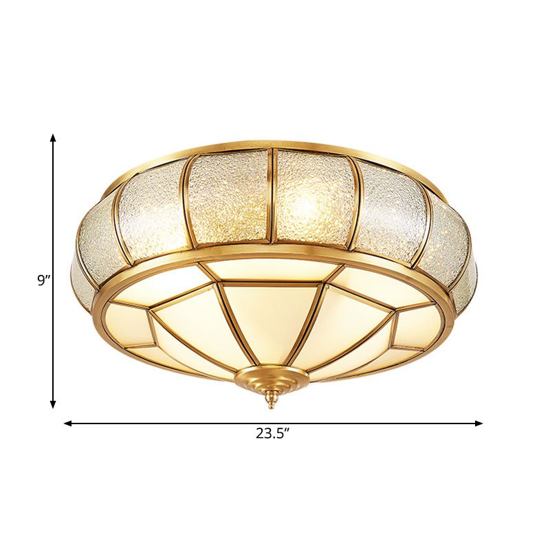 Kreis Flush Mount Tradition Wasserglas Messing 3/4/6 Bulbs Deckenleuchte für Hallway, 14 "/18" /23.5 " Breite