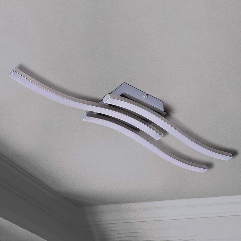 Luminaire semi-encastré Wave en aluminium, plafonnier moderne à montage encastré