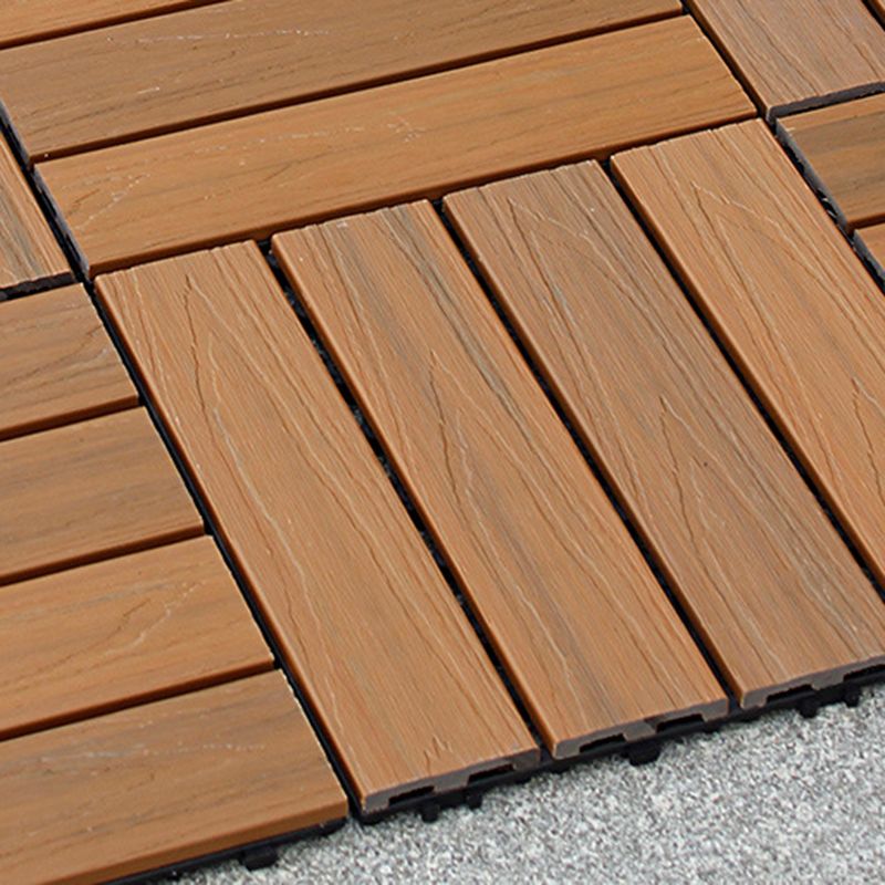 12" X 12"4-Slat Square PVC Flooring Tiles Interlocking Installation Floor Board Tiles