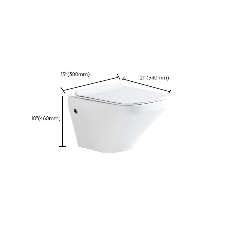 Elongated Wall Mounted Bidet 18.1" H Cotton White Smart Bidet with Warm Air Dryer