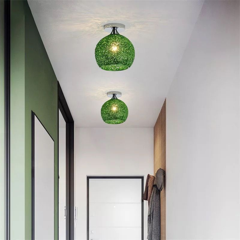Polish Finish Flush Mount Lighting Contemporary Metal Ceiling Light for Foyer