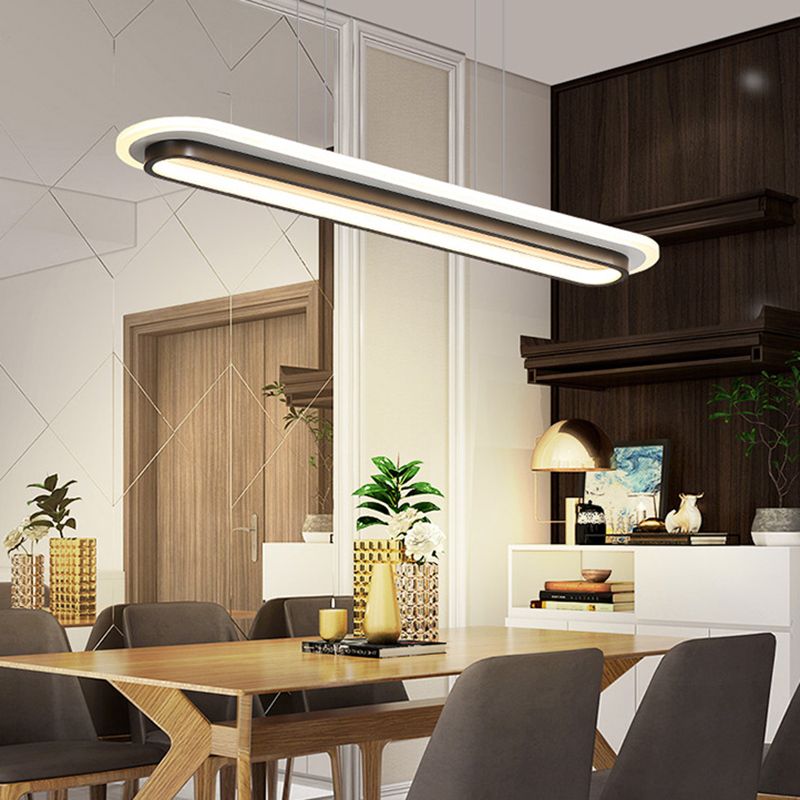 Lámpara colgante de LED de elipse minimalista comedor acrílico lámpara colgante