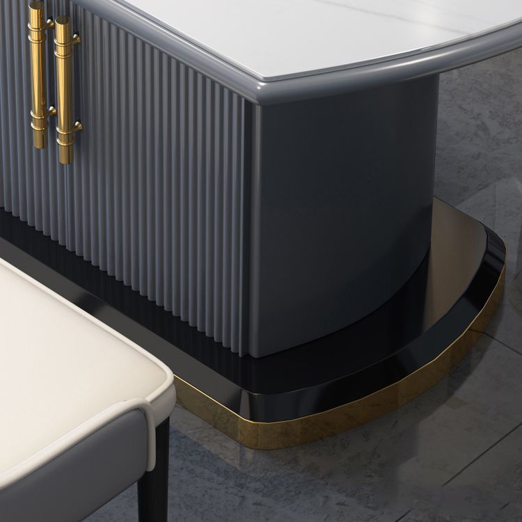 Ronde traditionele luxe eettafel Gesinterde stenen tafel met voetstuk