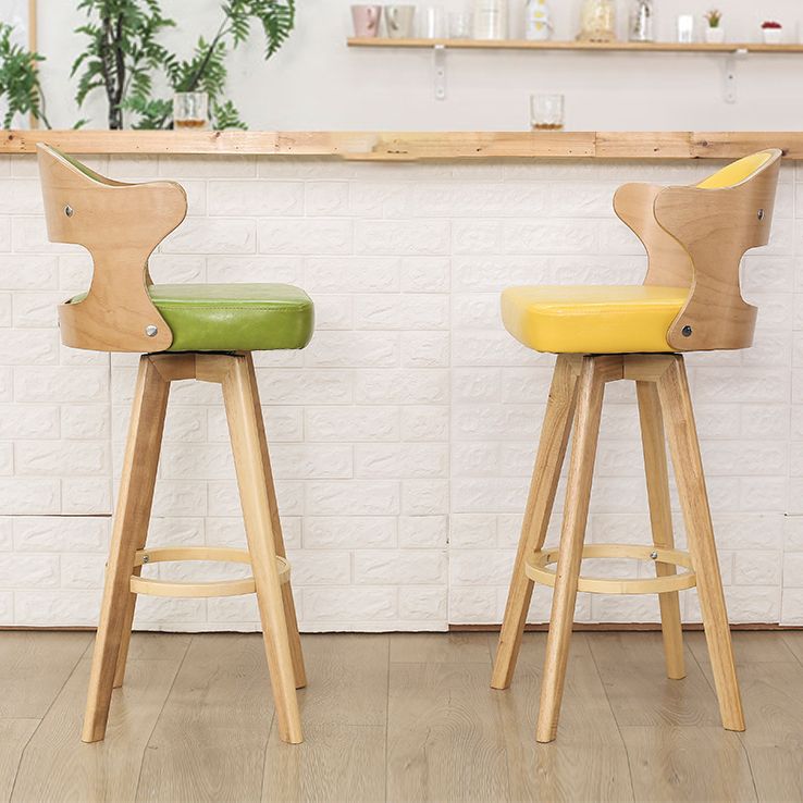 Taburete moderno sin brazos para mostrador, taburete de bar de madera para tienda de té con leche, con pedal y cojín