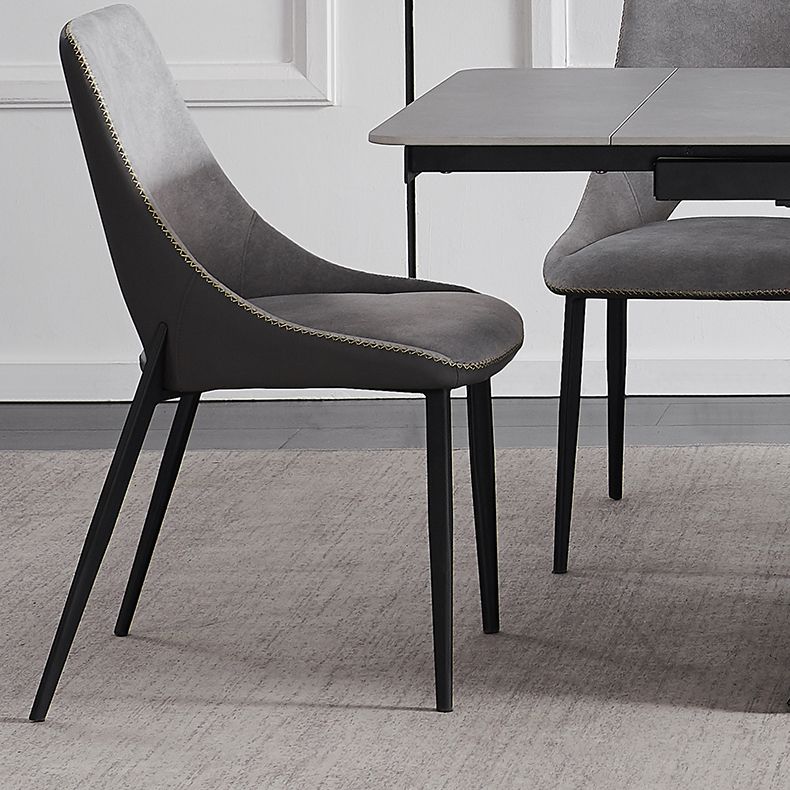 Modern Scalable Dinette Set 1/4/5/7 Pieces Grey Sintered Stone Top Dining Table Set