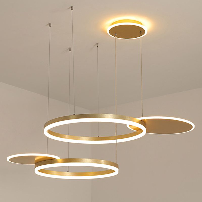 Circles Hanging Pendant Light Minimalistic Living Room LED Chandelier Pendant Light