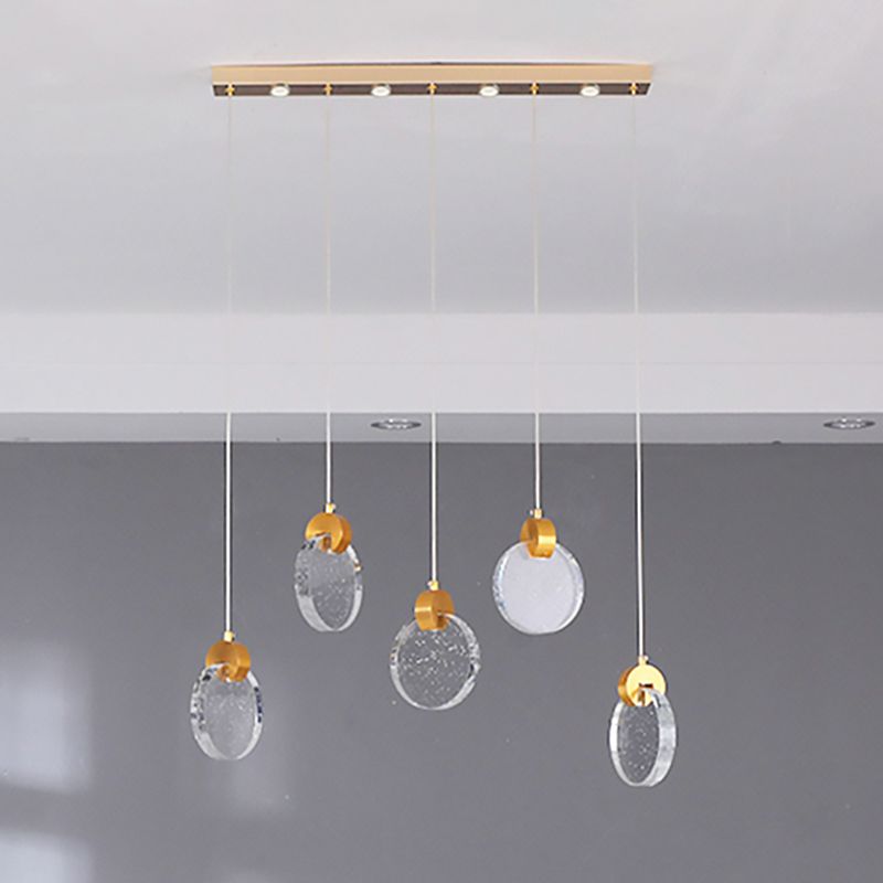 Simplicité moderne Crystal Hanging Living Room LED Round Shape Pendant lampe Paxage