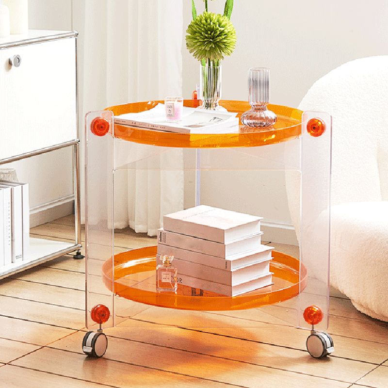 25.19" Tall 3 Legs End Table Tray Top Accent Side Table for Living Room