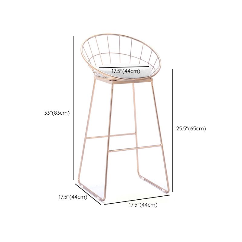 Scandinavian Style Counter Stool Upholstered Indoor Bar Stool with Footrest