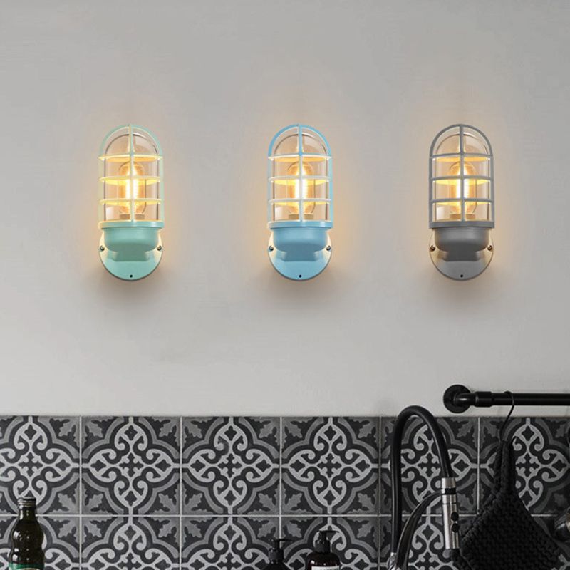1-Light Geometric Wall Light Sconce Modern Style Metal Wall Mounted Lights