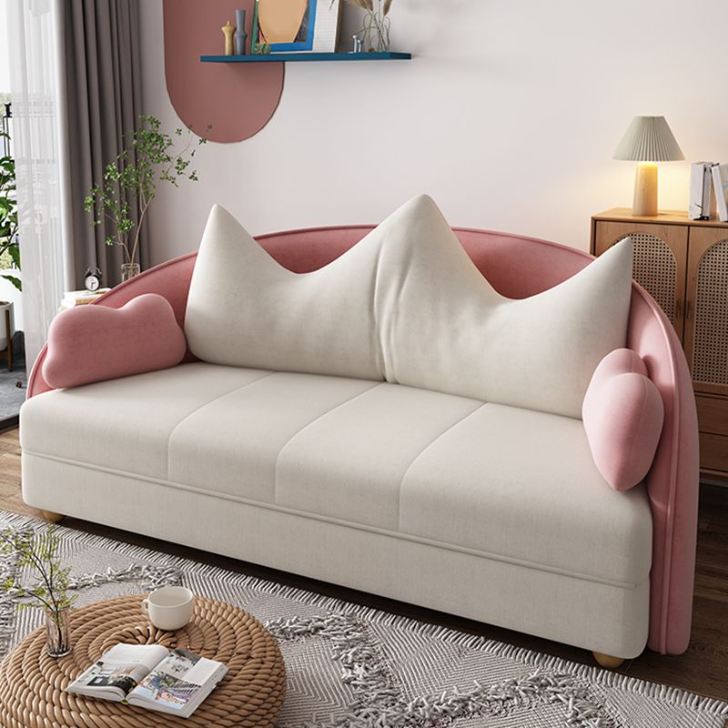Foldable Glam Sofa Bed No Distressing Pink Pillow Back Sleeper Sofa