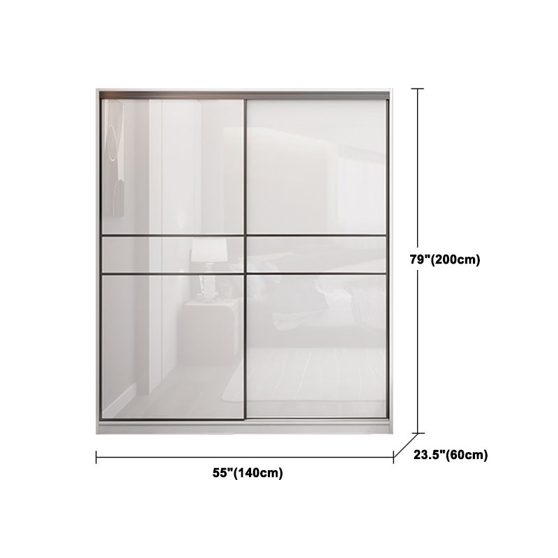 Engineered Wood White Wardrobe Cabinet Modern Wardrobe Closet