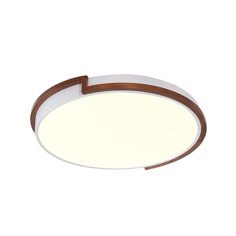 Circle Flush Mount Macaron Metal White/Green LED Flush Mount Lamp with Acrylic Diffuser for Living Room, 13"/17"/21" Wide