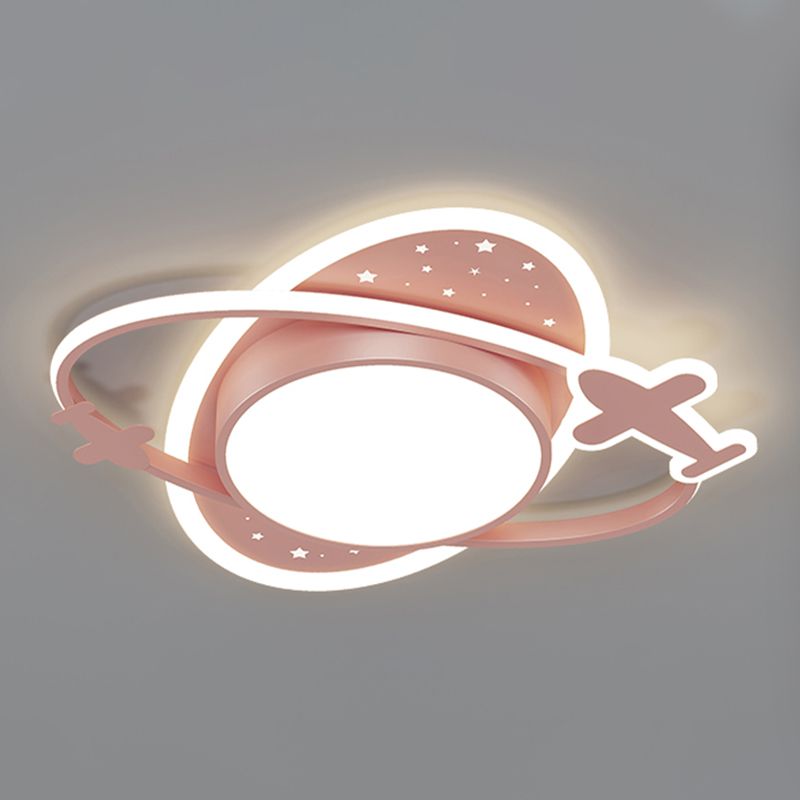 Plane Creative Flush Mount Light Modern Style Kid's Bedroom Lighting Fixture