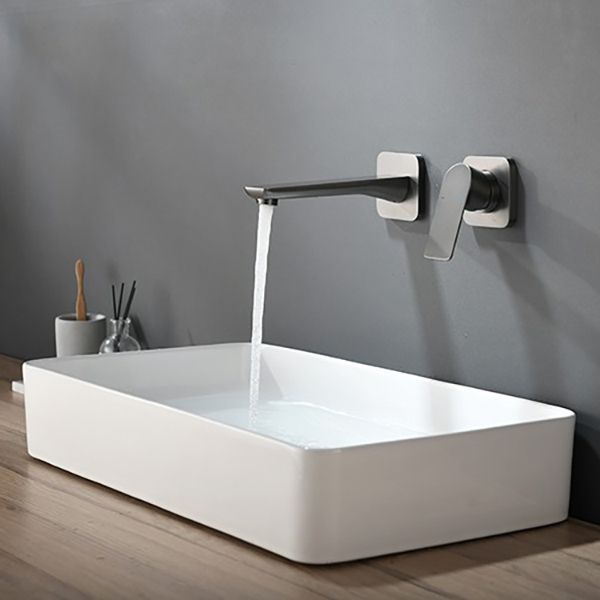 Metal Wall Mounted Bathroom Faucet Modern Widespread Sink Faucet