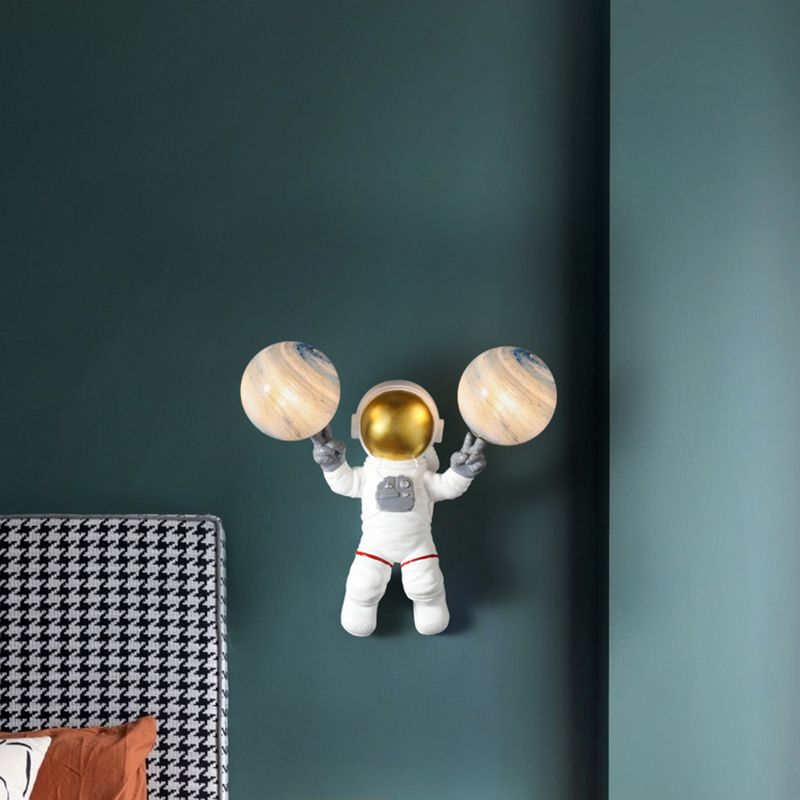 Bambini astronauta a forma di muro illuminazione da letto da camera da letto lampada da parete