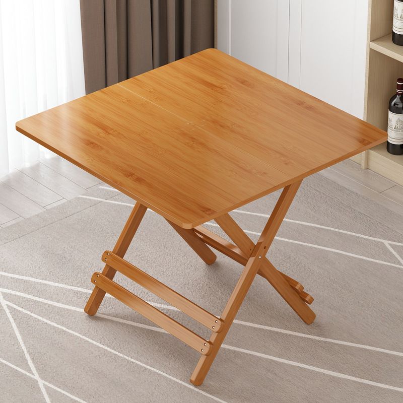 Modern Bamboo Pedestal Dining Table Natural Folding Table for Restaurant