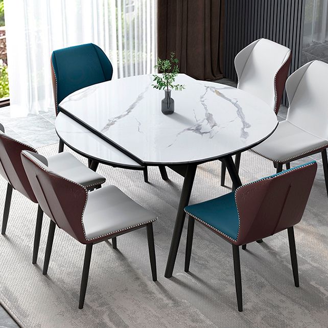 Moderne stijl gesinterde stenen eettafel ronde tafel met 4 poten voor thuis