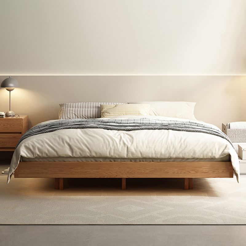 5.12" High Wood Platform Bed Scandinavian Natural Bed Frame Set
