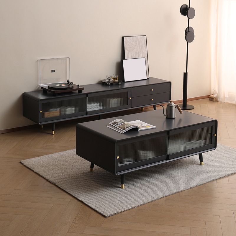 Solid Wood Rectangle Cocktail Table Modern No Distressing Single Coffee Table