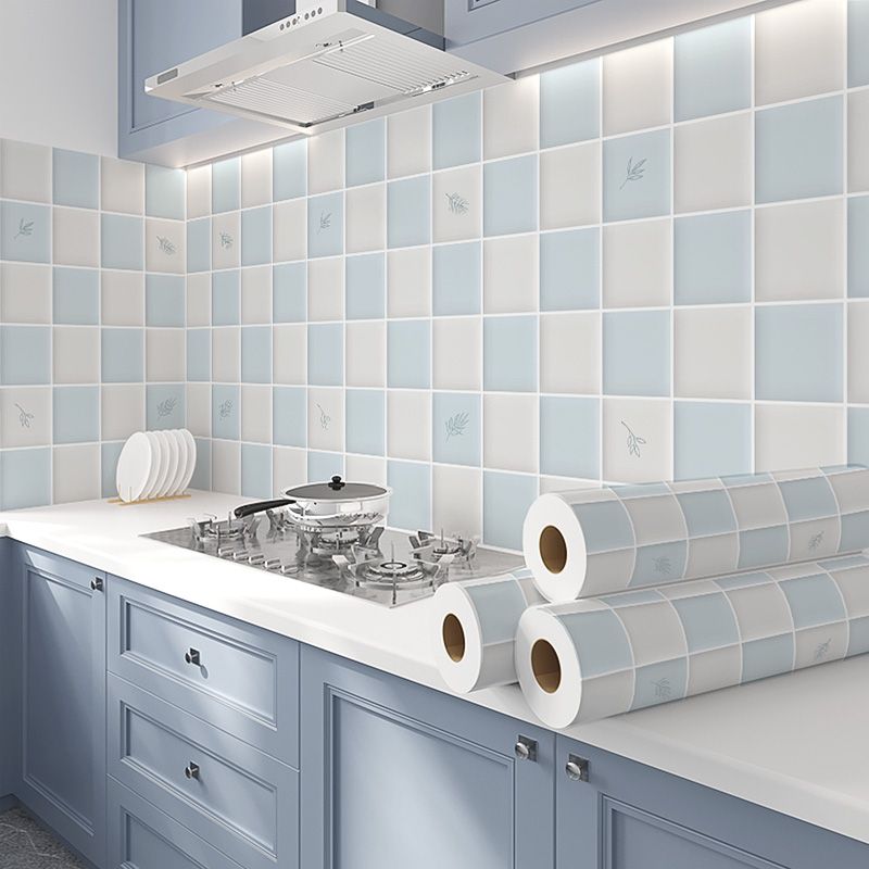 Square Mosaic Peel & Stick Tile Stain Resistant Kitchen Backsplash Tiles