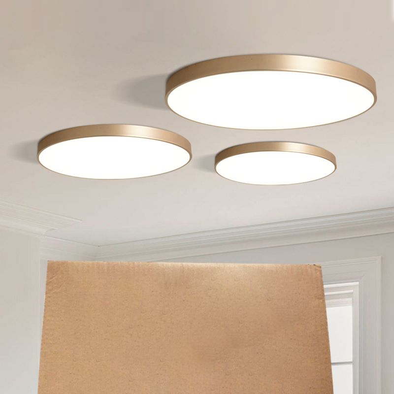 Nordic Modern Style Geometric Ceiling Lamp Copper 1 Light Flush Mount Lamp for Bedroom