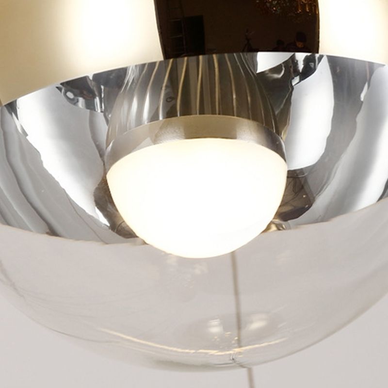 Globe Cluster hanglamp Licht Noordse aluminium trapverlichting met heldere glazen bodem in goud