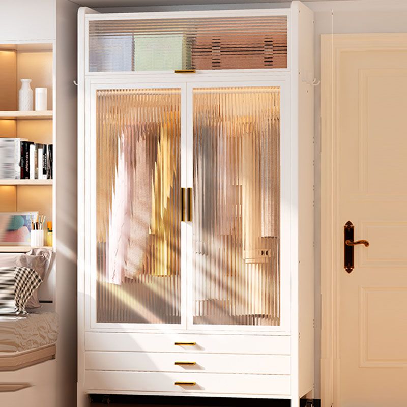 Glass Wardrobe Cabinet Modern Style Combination Armoire for Home
