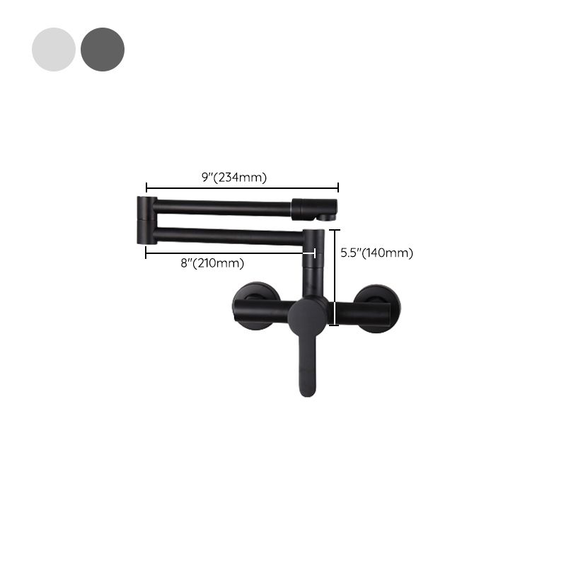 Wall Mounted Metal Tub Filler Low Arc Waterfall Bathroom Faucet with Hose