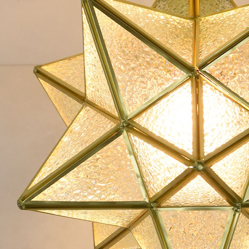 Glass Star Semi Flush Mounting Iluminación Vintage Aisle Techo de techo de montaje de montaje en oro
