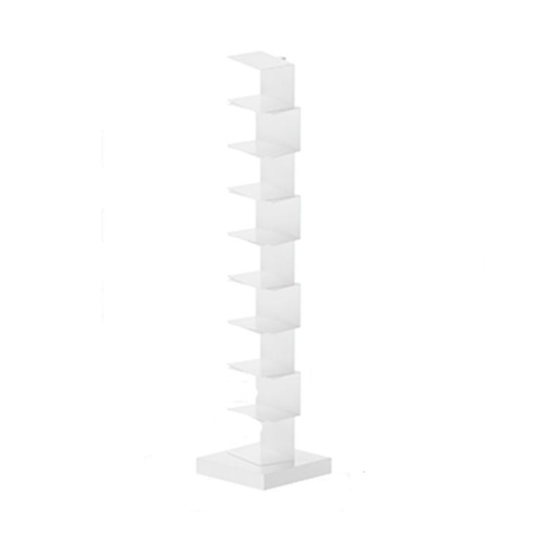 Modern Metal Bookshelf Geometric Closed Back Vertical Bookcase