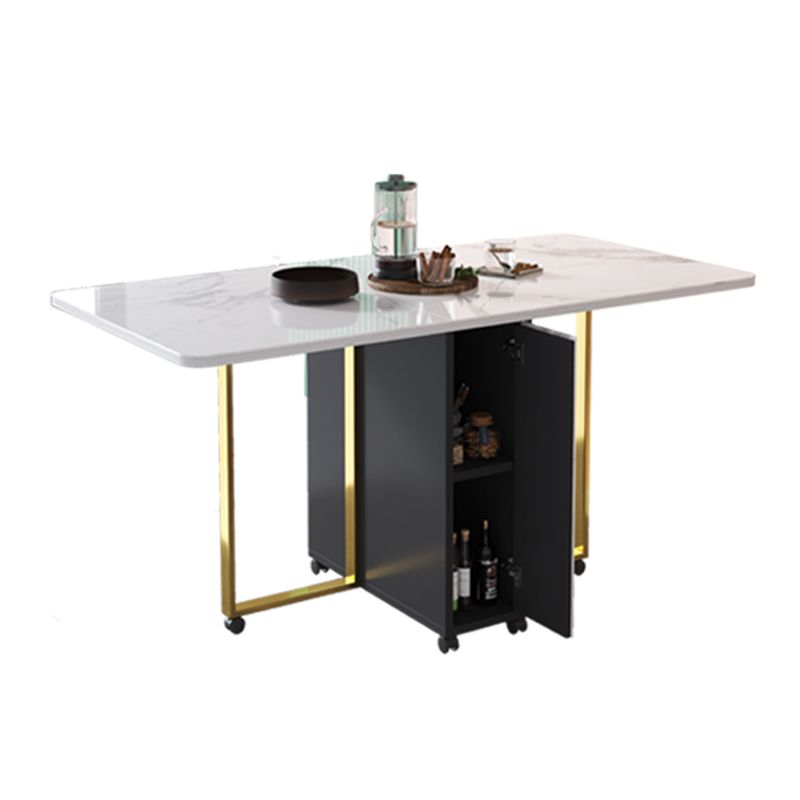 Contemporary Style Dining Table Folding Dining Site Table,59"L x 29.5"W x 29.5"H