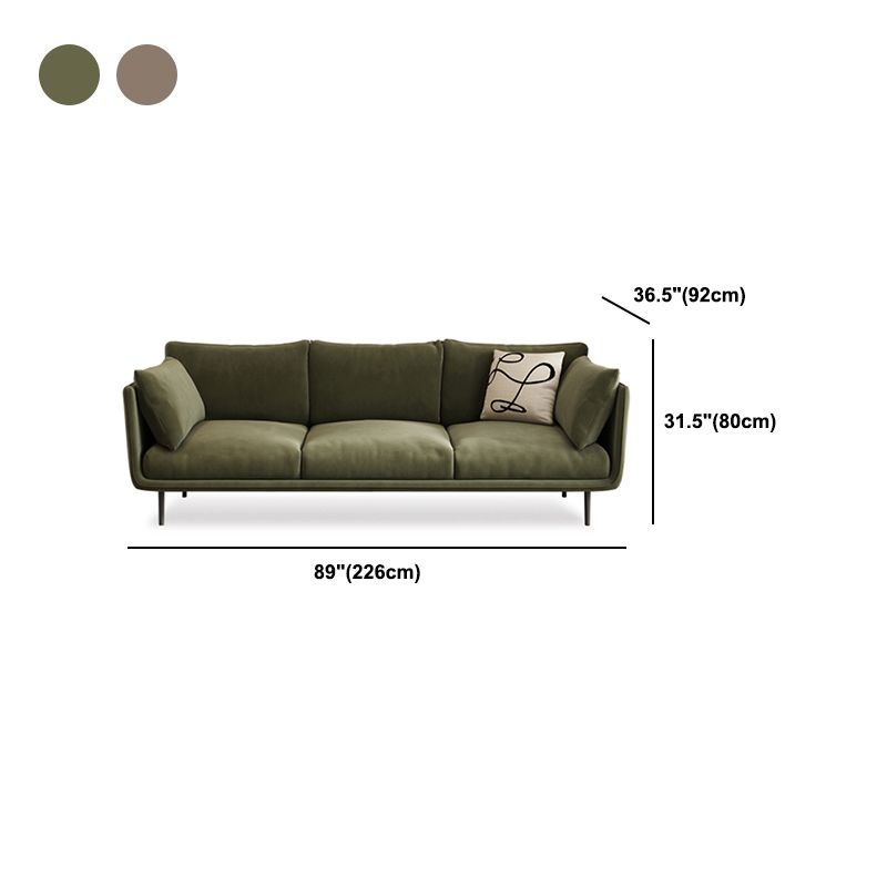 Contemporary Sofa CouchStandard Square Arm Settee Bench with Pillows