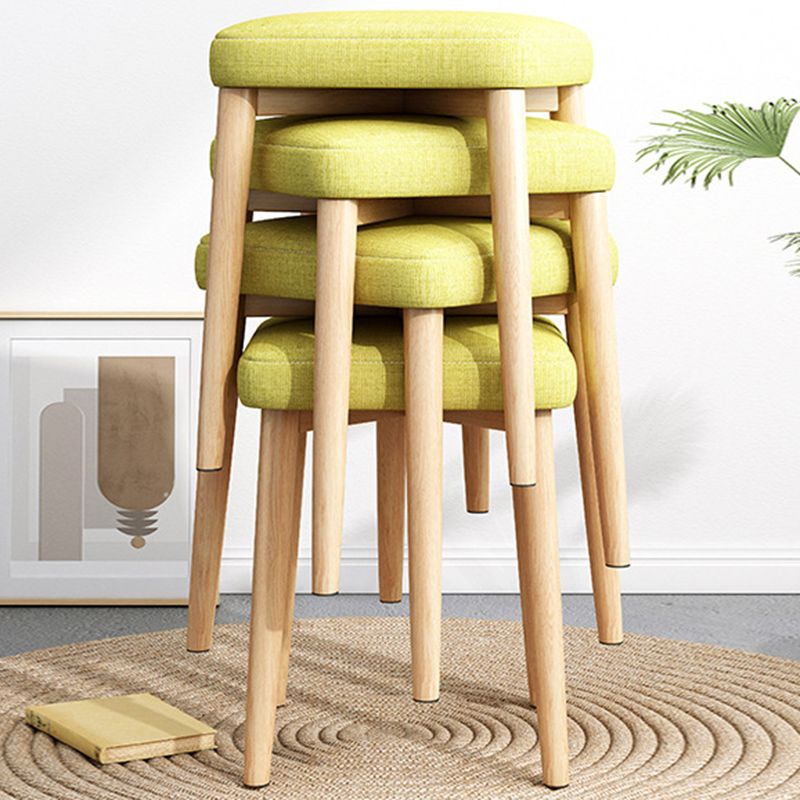 Solid Color Pouf Fabric Fade Resistant Metal Frame Square Upholstered Pouf