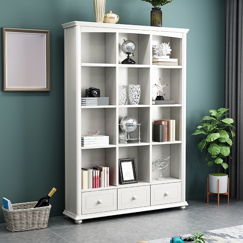 Wooden Closed Back Bookcase Standard Contemporary Bookshelf with Shelves