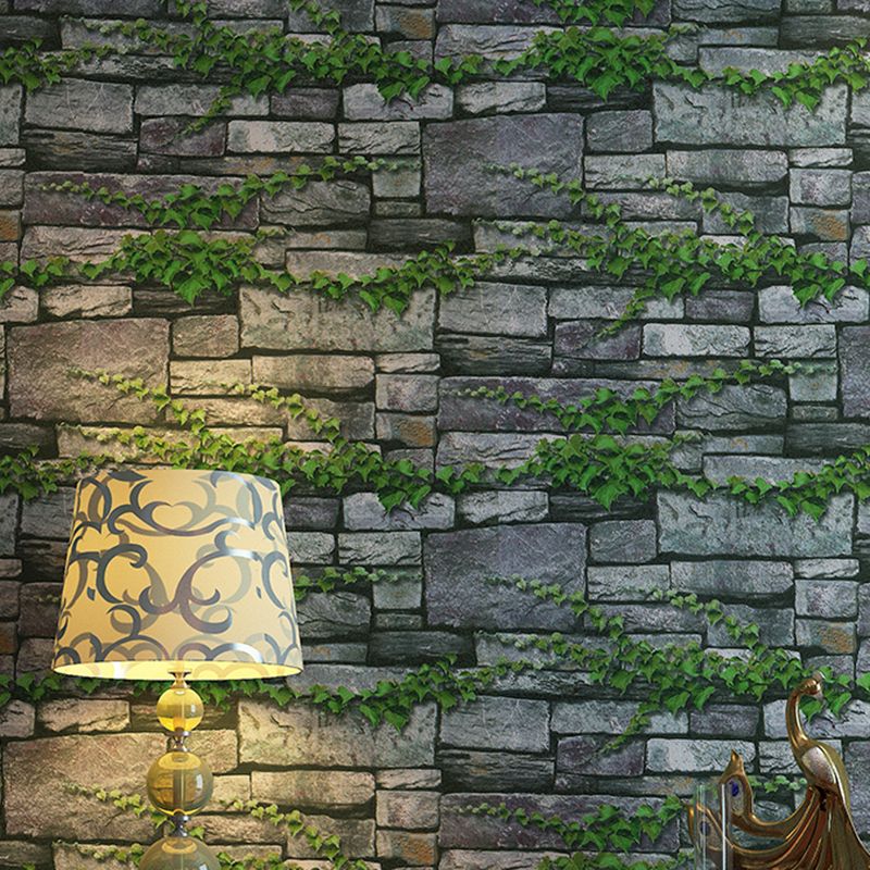 Wallpaper Roll Brick Print Multi Colored Industrial Fashion Non-Woven Wall Decor