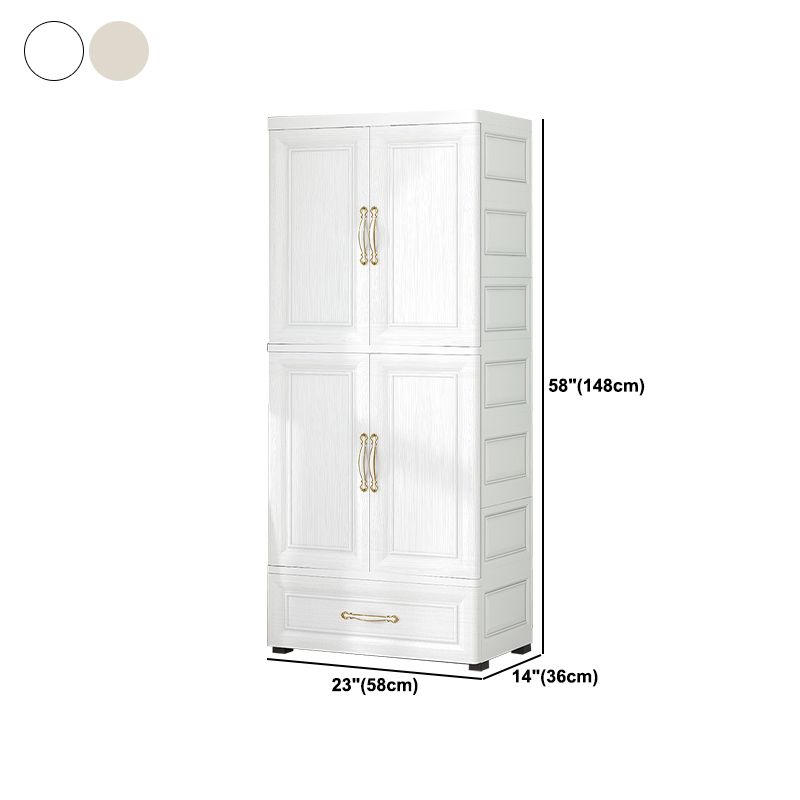 Modern Style Plastic Wardrobe Cloth Rod Included Wardrobe Closet